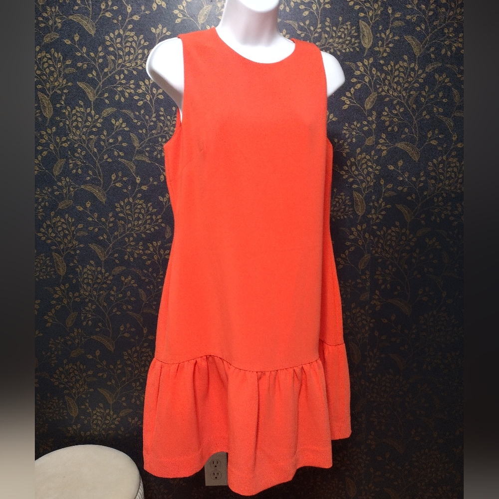 NEW Sail to Sable Drop Waist Ruffle Orange Dress